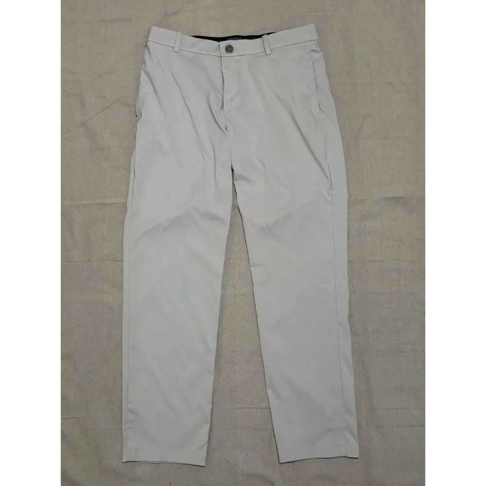 Nike Dri Fit Golf Pants Mens 34x30 Light Grey Standard Fit Flat Front Stretch